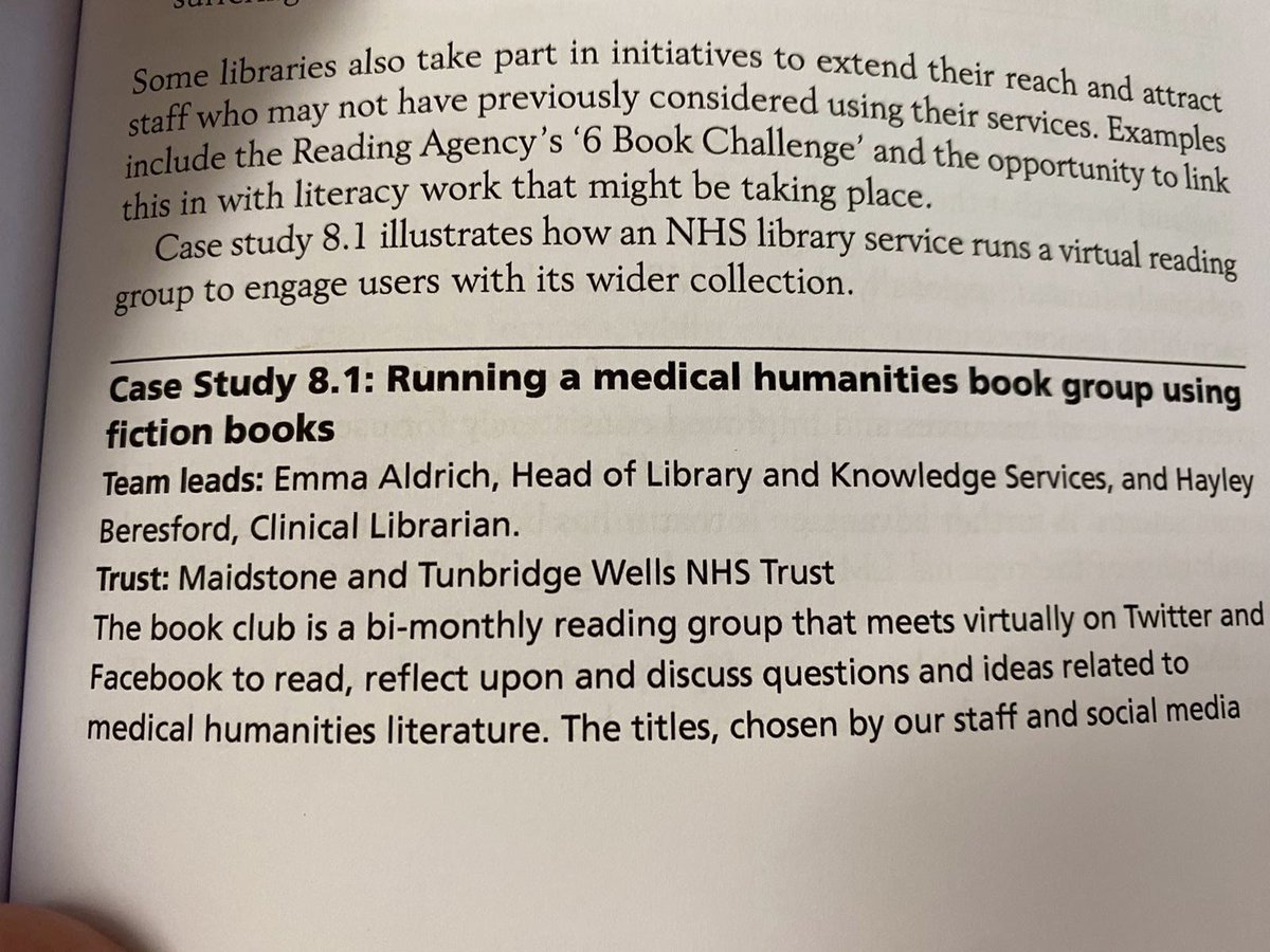 Nice to see mine and @emmaaldrich’s name in print for our virtual @mtwnhslibrary #MedHumanities book club!! This is just *one* example of innovation in action @MTWnhs 📚💻💭