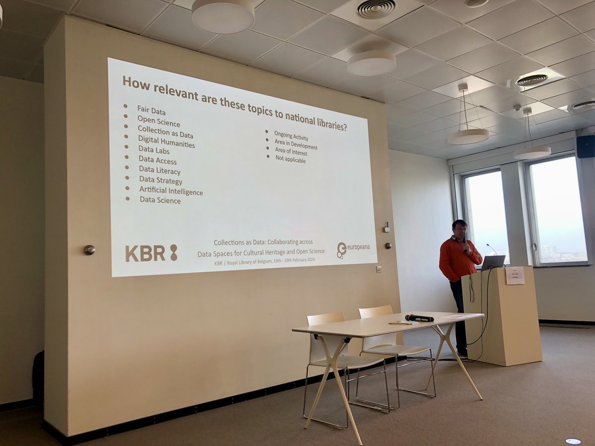 EurResearch's tweet photo. In 2023 @CENL_EUROPE made national libraries reflect upon their relationship with research infrastructures. The topics suggested by the survey are still relevant. They are presented today by Peter Leinen, German National Library. @kbrbe.
#DS4CH #DataKBR https://t.co/zxFzKhIE5N