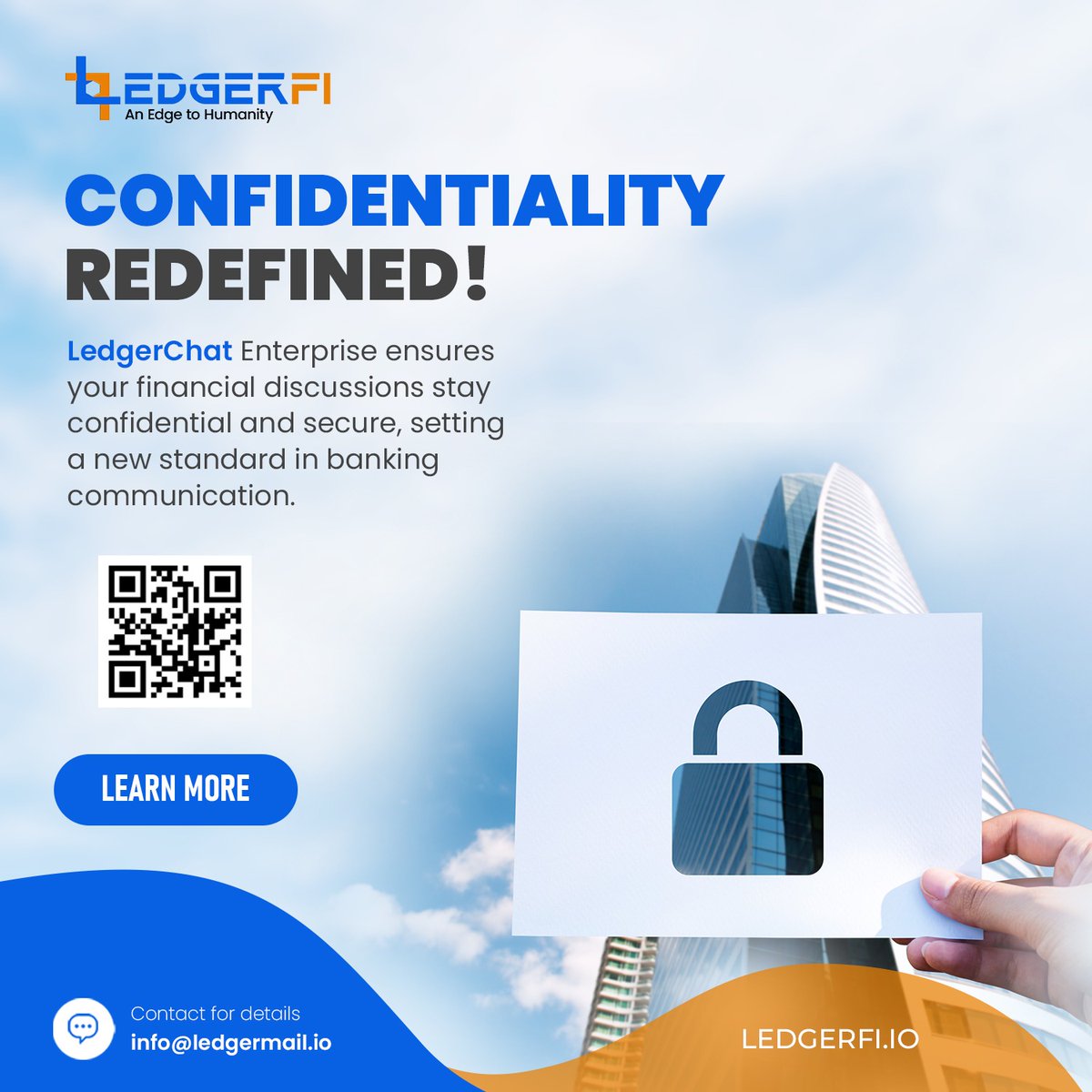 Ledger_Fi's tweet photo. Enhance your communication security through #LedgerChat #Enterprise. Discover how LedgerChat can support your organization in achieving effortless teamwork, risk management, and compliance. Visit https://t.co/997YYPGVcH or scan the QR code today! https://t.co/dw7xVJiBEg