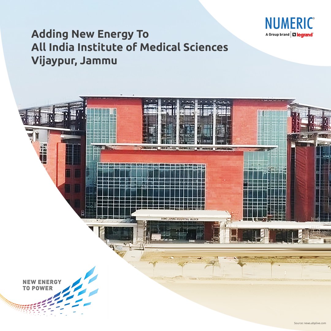 A milestone in #healthcare! 🏥
Numeric is proud to power #AIIMSJammu. Numeric stands tall in adding new energy to healthcare with its reliable power backup solutions for seamless operations. 

Explore our solutions - numericups.com/solutions/heal…

#NumericUPS #NewEnergytoPower