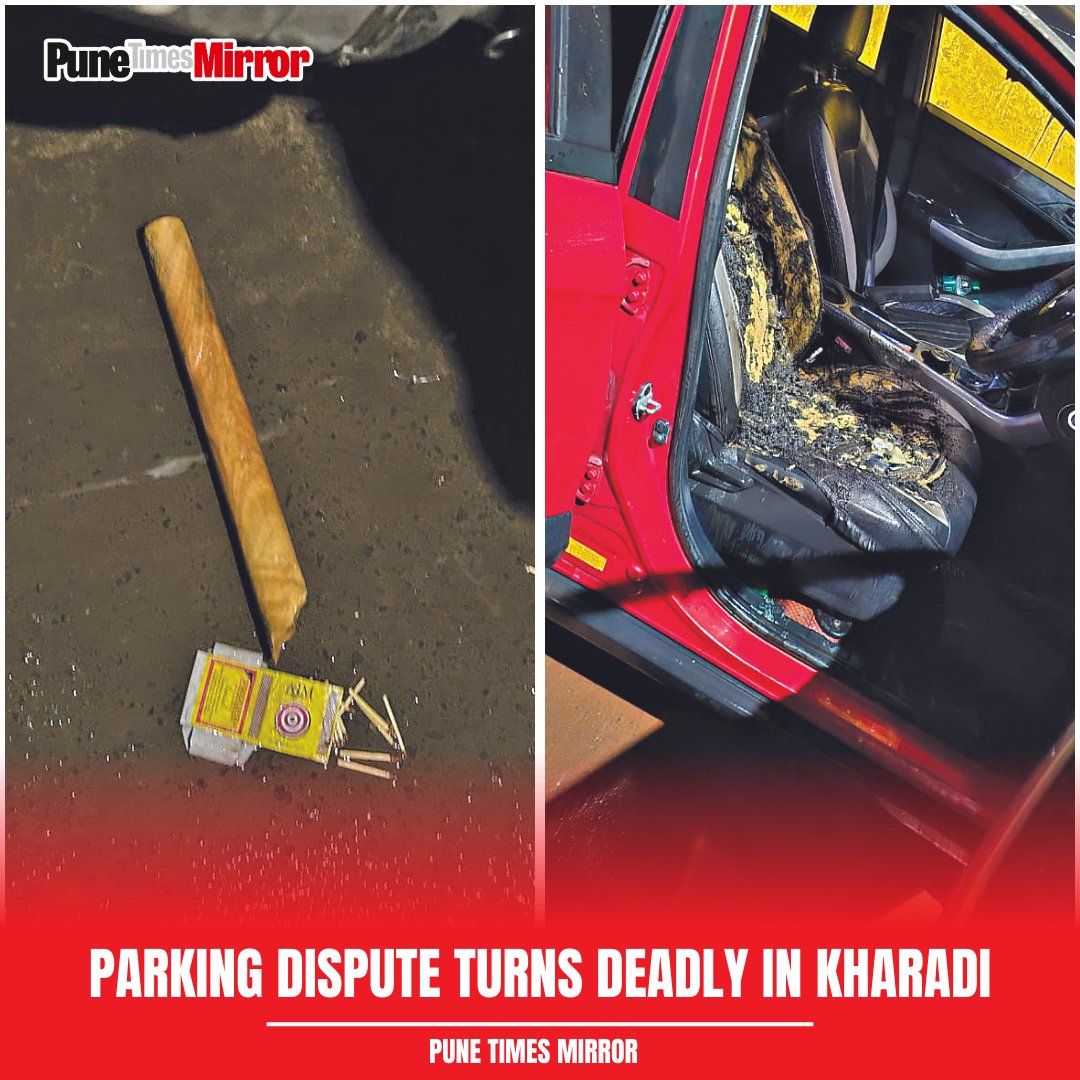 ThePuneMirror's tweet photo. A heated dispute over parking in Kharadi took a terrifying turn on Saturday night, as a gang engaged in vandalism and violence, leaving residents shaken. The incident unfolded around 9.45 pm in lane number 1 of Tukaramnagar. According to reports from the Chandannagar police, the altercation began when a gang clashed over parking a car. In a shocking turn of events, the gang proceeded to vandalise several vehicles, set them ablaze and also poured petrol on a woman, but did not set her on fire. The woman sustained injuries during the altercation.

The accused have been identified as Dheeraj Dilip Sapate (25), a resident of Tukaramnagar, Kharadi, Akash Sokin Sode (23), a resident of Chandannagar, Nayat Nitin Gaikwad (19), a resident of Sainath Nagar, Vadgaon Sheri, Suraj Ravindra Borude (23), Ubalenagar, Wagholi), Vishal Rajendra Sasane (20), a resident of near BJS School, Wagholi. 

Read more on https://t.co/B1dexGIyEo

#ParkingDispute #Kharadi #Vandalism
