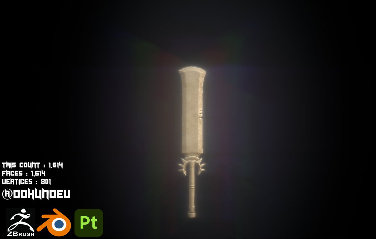 DokunDev's tweet photo. I Made a Stylized Sword Model for my portfolio #RBXDev #RobloxDev #RobloxDevs #Roblox #substancepainter #zbrush #blender https://t.co/4sqYZFSUqz