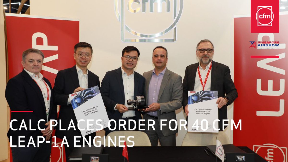 [Press Release] Today at @SGAirshow, China Aircraft Leasing Group Holdings Limited (CALC) has announced its selection of the #CFMLEAP-1A engines to power an additional fleet of 2⃣0⃣ @Airbus #A320neo and #321neo family aircraft. #SGAirshow2024 ➡️ urlz.fr/pBV4
