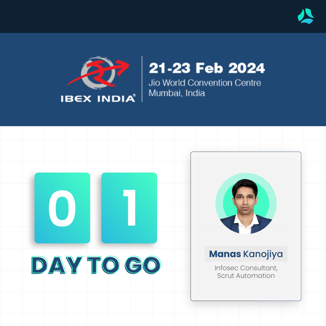 scrutsocial's tweet image. Ibex India is just a day away, and we couldn’t be more excited! 🙌

Don’t forget to catch up with Manas Kanojiya to find out how Scrut can boost your company’s compliance! 🚀

 #IbexIndia #BFSITech #FintechInnovation #ScrutInAction