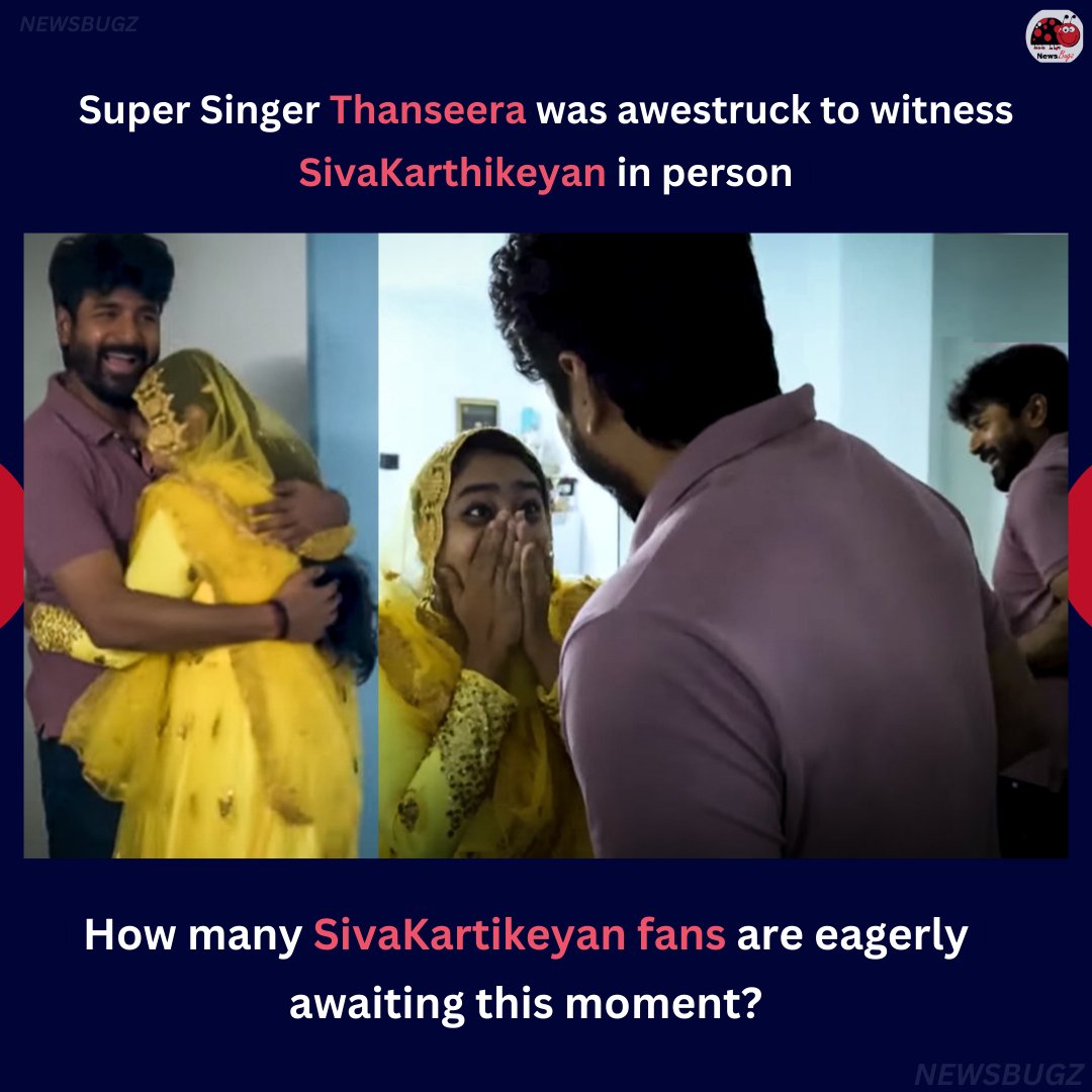 Prince @sivakarthikeyan 's biggest fan Super Singer fame #Thanseera met him in person 

#Supersinger #sivakarthikeyan_lovers