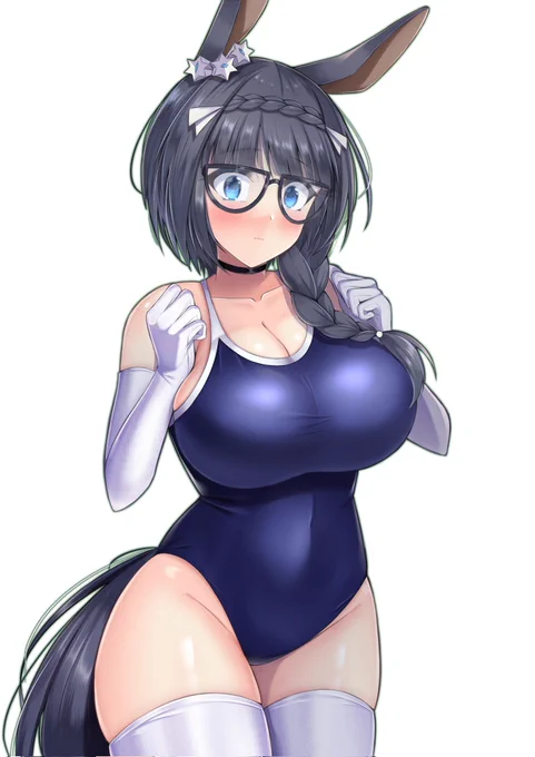 Skebご依頼品よりウマ娘:ゼンノロブロイ×スク水ご依頼ありがとうございました!#ゼンノロブロイ 