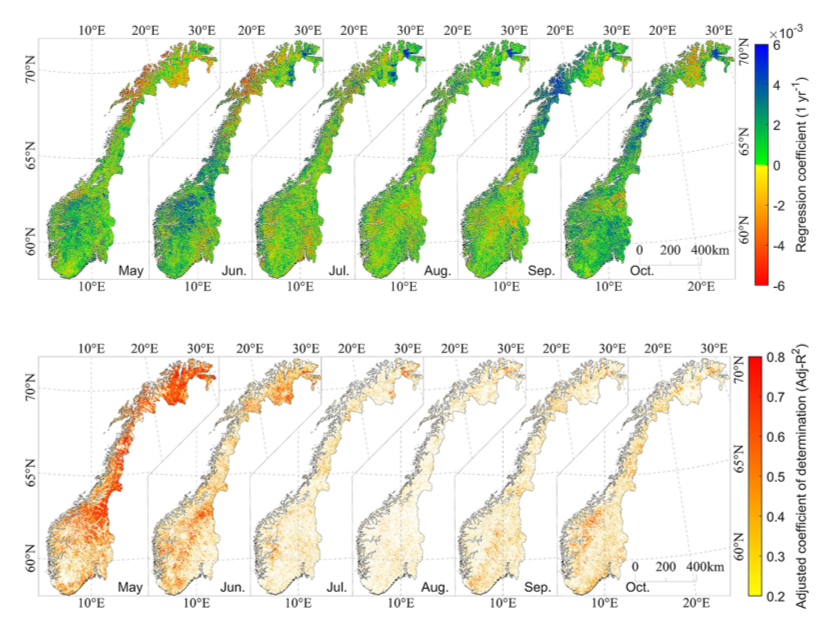 Understanding #vegetation dynamics is crucial for #ecosystem resilience to #climatechange. Our latest study reveals #temperature as a dominant driver of vegetation greenness, while herbivore impacts vary by region🌍🌳
Check it out👉bit.ly/4bBCNNw