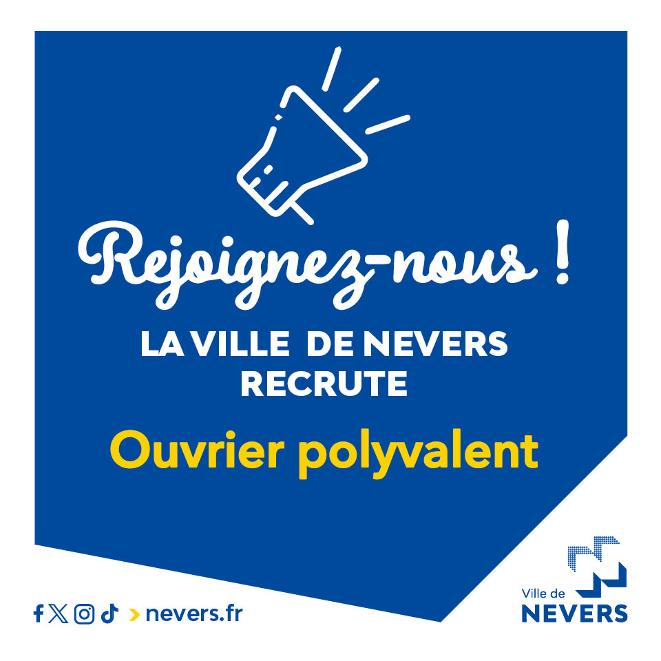 🤝 La Ville de #Nevers recrute un ouvrier polyvalent H/F Rejoignez-nous en candidatant à l'offre ici 👇 swll.to/neversrecrute