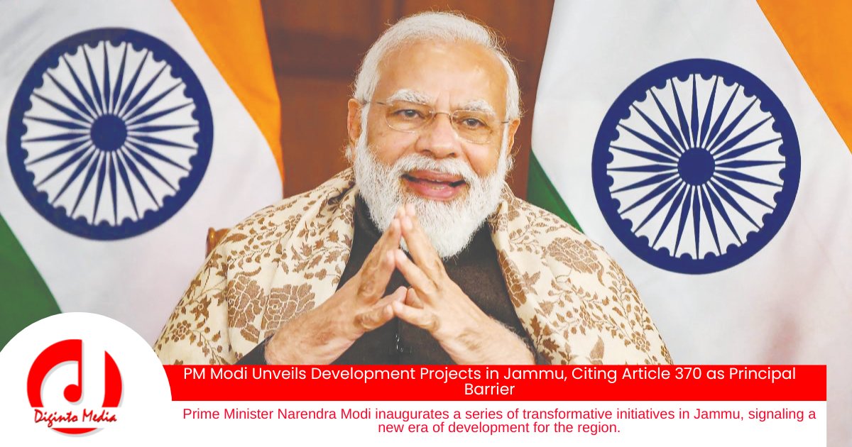 digintomedia's tweet image. PM Modi Unveils Development Projects in Jammu, Citing Article 370 as Principal Barrier
digintomedia.com/politics/pm-mo…
#PMModi #JammuDevelopment #Article370 #TransformativeInitiatives #Infrastructure #Education #Healthcare #Transportation #InclusiveGrowth