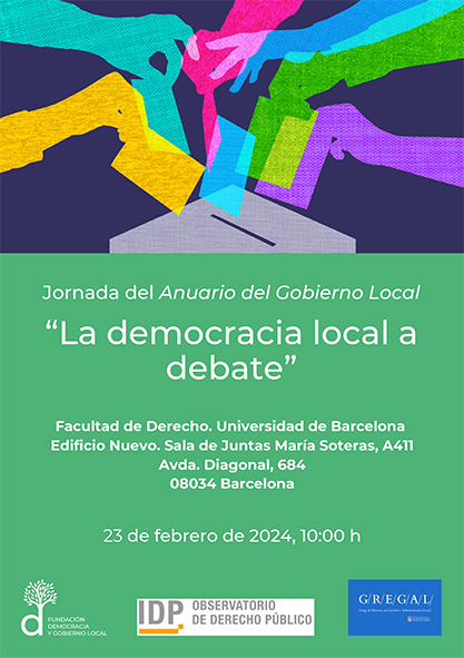 Jornada del Anuario del Gobierno Local
«La democracia local a debate»

🗓️ Este viernes, 23 de febrero
🌐 Facultad de Derecho <a href="/UniBarcelona/">Universitat de Barcelona</a> 

Información e inscripciones: bit.ly/3SJSQAu
