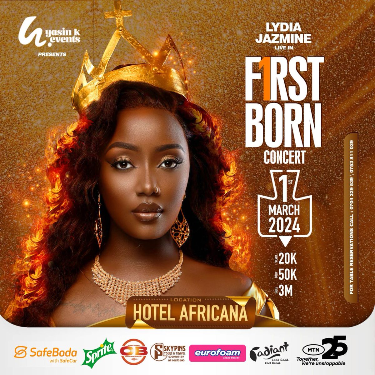SafeBoda's tweet image. Tickets are already running out on @LydiahJazmine's #FirstBornConcert, 1st March at Hotel Africana. Better to secure yours now via: bit.ly/firstbornconce…