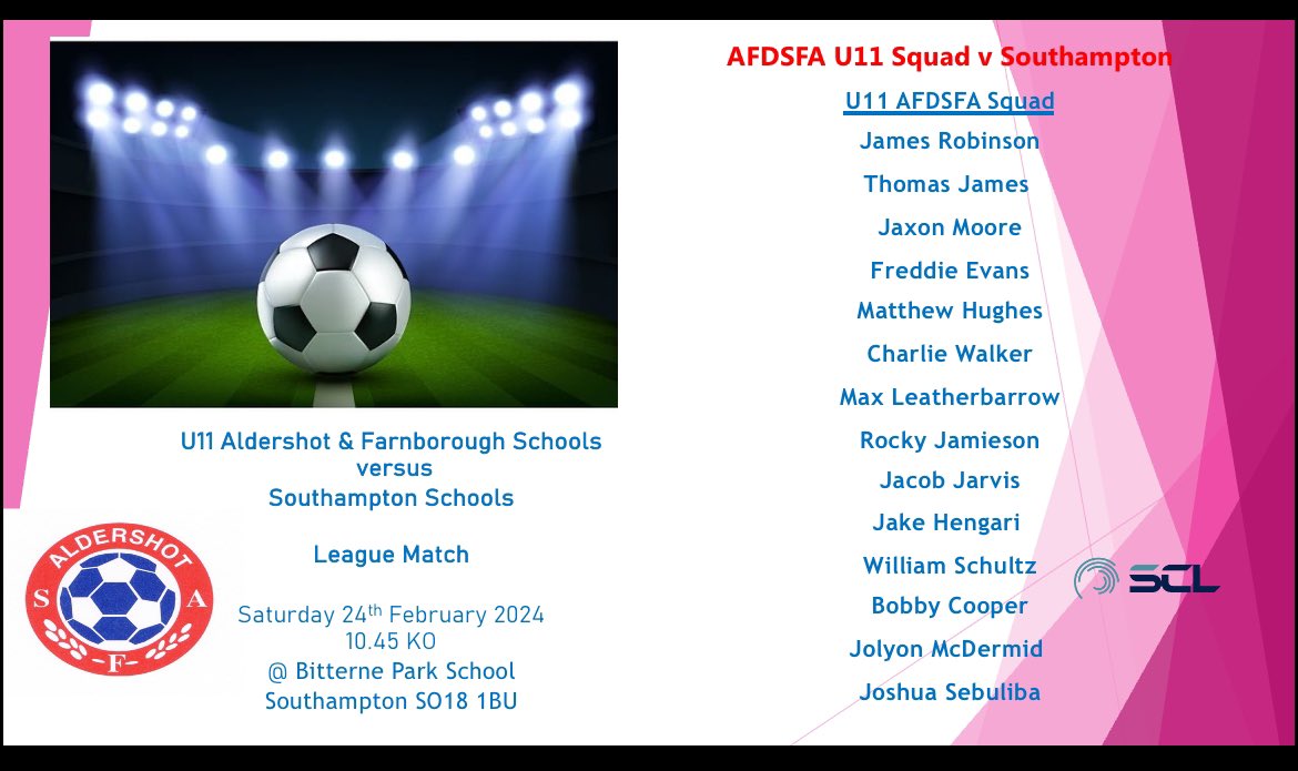 U11 squad for Saturday’s league match v Southampton Schools ⚽️ @AShotSchoolsFA