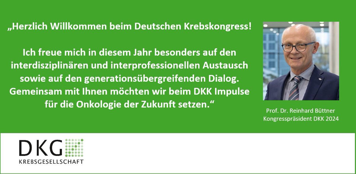 Heute startet der Deutsche #Krebskongress 2024! Wir wünschen allen Teilnehmer*innen erkenntnisreiche Tage und einen lebendigen Austausch! 🙂👍 @Krebshilfe_Bonn @SpringerMedizin #DKK2024