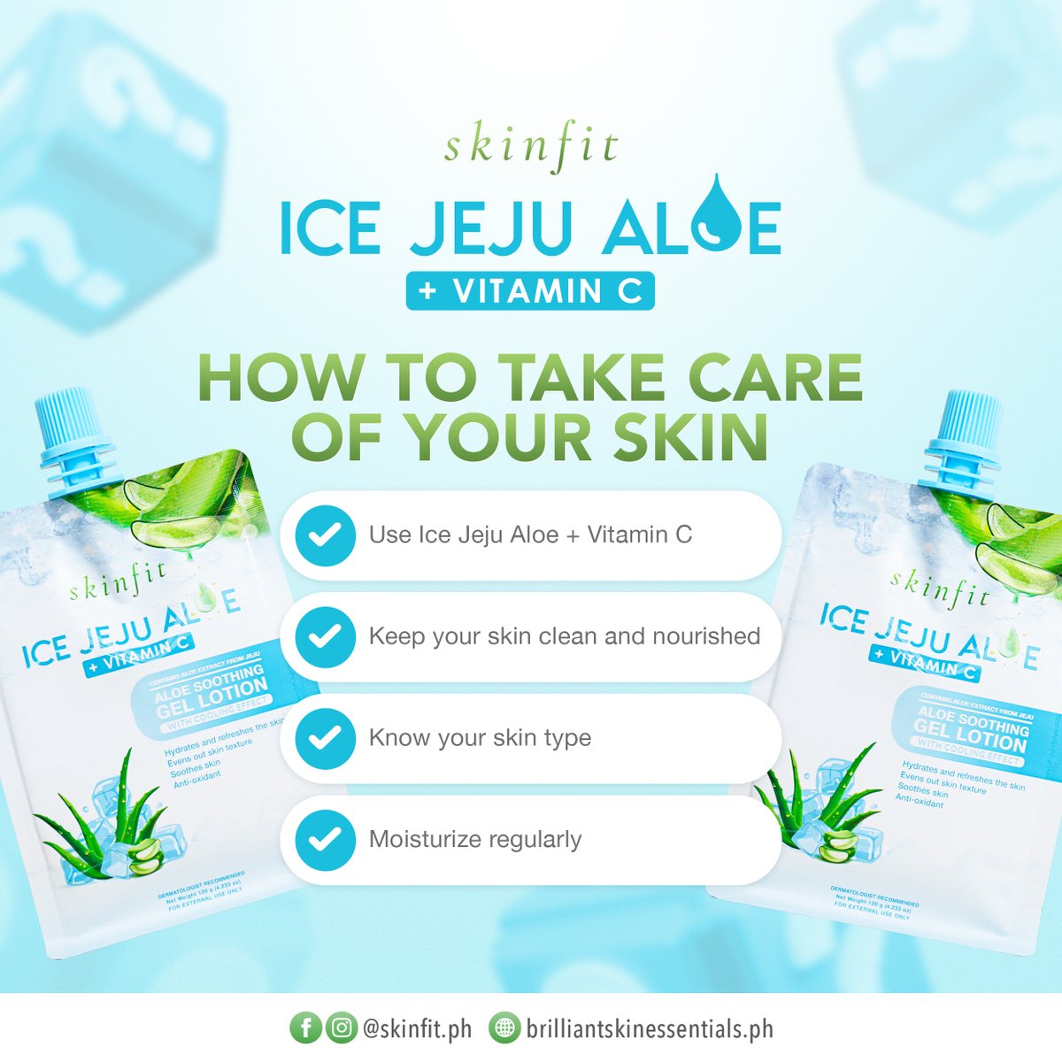 Prioritize the use of Ice Jeju Aloe + Vitamin C to maintain a clean, nourished, and glowing skin. 💚

#SkinFitPH 
#BrilliantSkinEssentials