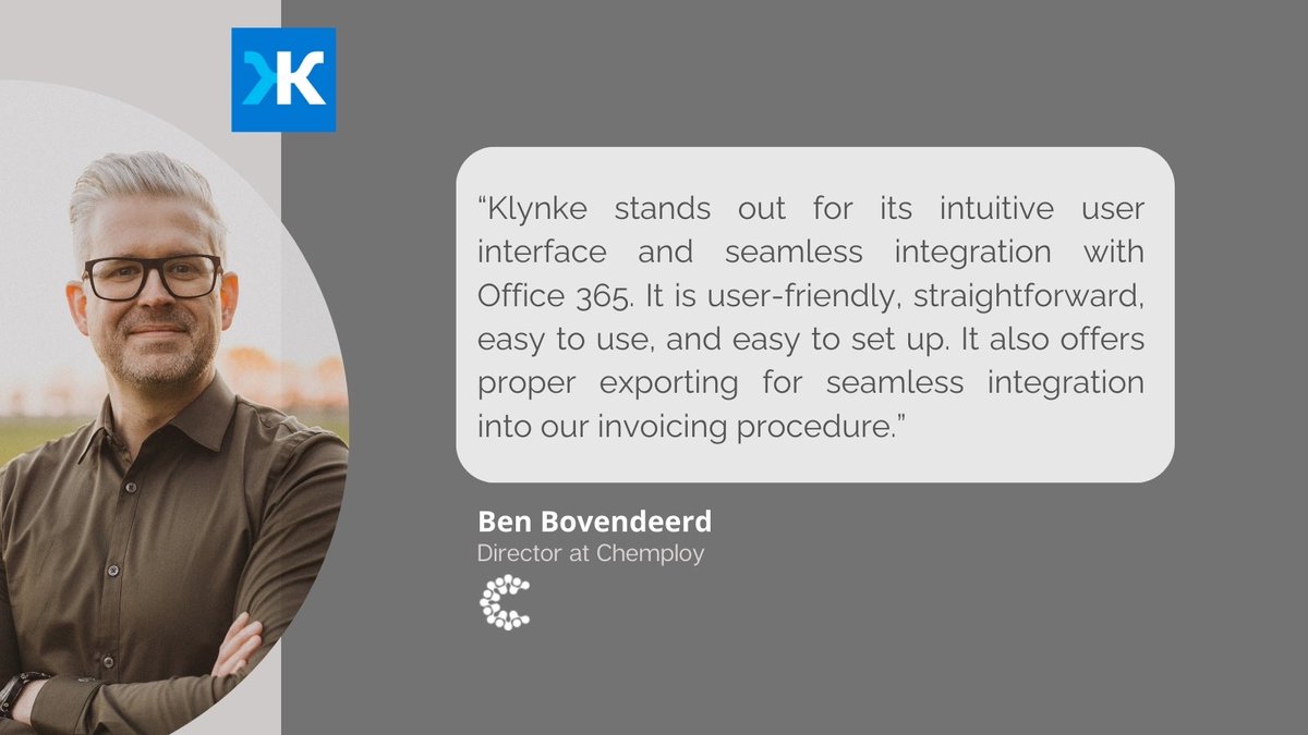 🚀We are excited to share this testimonial from one of our valued users, Ben Bovendeerd, Director at Chemploy in the #Netherlands🇳🇱.

Thanks to our amazing users for the continuous support! 🙌 

Explore more at klynke.com

#UserTestimonial #Office365 #UserExperience