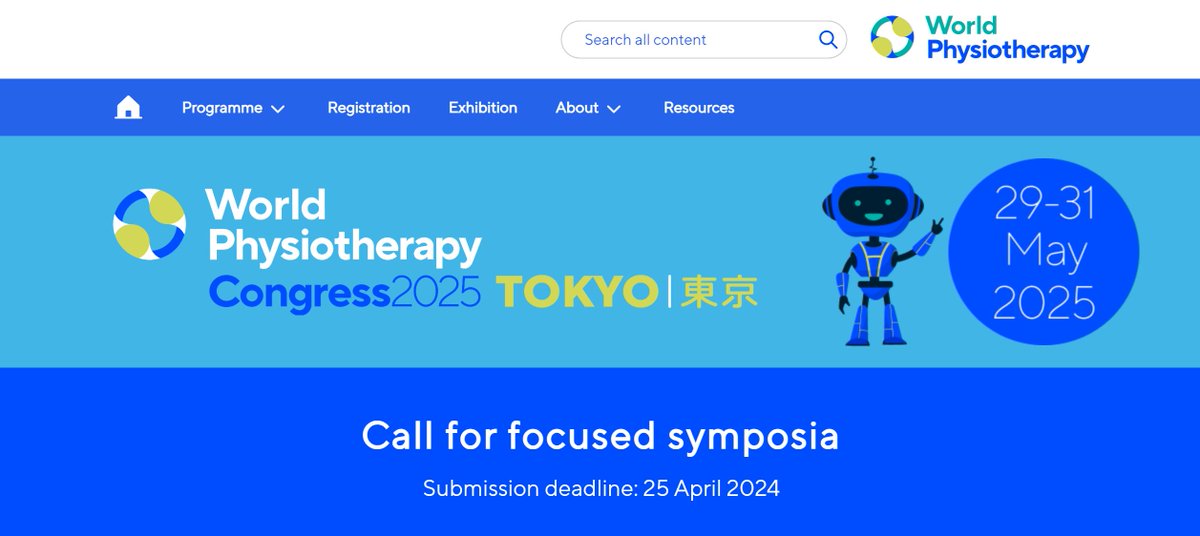 𝙉𝙖𝙩𝙝𝙖𝙣 𝙃𝙪𝙩𝙩𝙞𝙣𝙜 (@nathanhutting) on Twitter photo Great overview of previous <a href="/WorldPhysio1951/">World Physiotherapy</a> #WCPT2015, #WCPT2019 and @WorldPhysio2021 Focused Symposia is available on the #WorldPhysio2025 website: wp2025.world.physio/call-for-focus…. Great resource!
The #WorldPhysio2025 Focused Symposia submission guidelines are also available on the Great overview of previous <a href="/WorldPhysio1951/">World Physiotherapy</a> #WCPT2015, #WCPT2019 and @WorldPhysio2021 Focused Symposia is available on the #WorldPhysio2025 website: wp2025.world.physio/call-for-focus…. Great resource!
The #WorldPhysio2025 Focused Symposia submission guidelines are also available on the