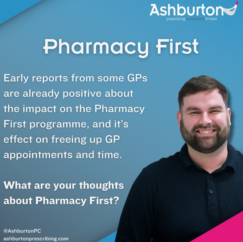 AshburtonPC's tweet photo. The end of January saw the introduction of the Pharmacy First programme, allowing community pharmacy to handle and prescribe for some common ailments.

This is with the aim to take some work off the plate of already swamped GPs. #pharmacists #partnerships https://t.co/qGTfSScF5Q