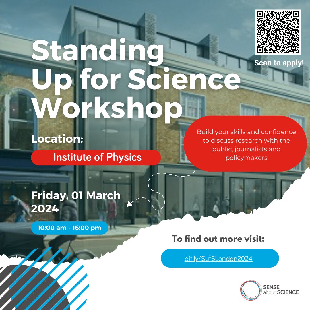 Want to Stand up for Science? Apply for your free place at @voiceofyoungsci’s workshop on 1 March at the Institute of Physics. Application closes this Friday 23 February: microb.io/49eup4U