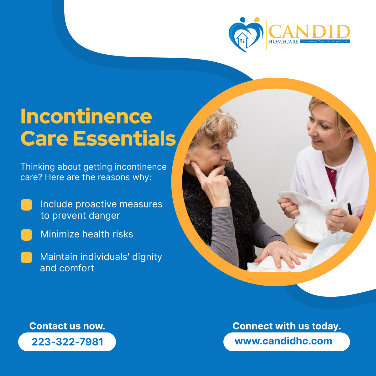 Explore the reasons to make an informed decision for comprehensive and compassionate care. Prioritize well-being with proactive measures, minimizing health risks while upholding dignity and comfort.

#HarrisburgPennsylvania #IncontinenceCare #HomeCare