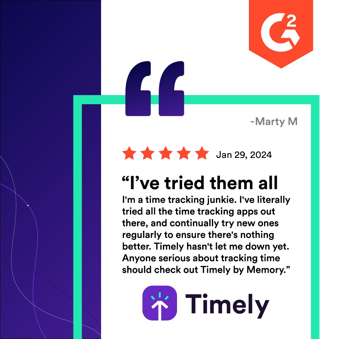 If a 'time tracking junkie' thinks we're great, we must be pretty great 😉 On a serious note though, we're thrilled that so many users take the time to leave reviews on G2. It's how we get better! ⏰✨