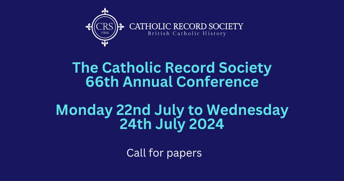 We are delighted to announce the 'call for papers' for our 66th annual conference which will take place in July at Hinsley Hall, Leeds. All the details are on our website at: crs.org.uk/conferences #CathHist #Catholicism #history #twitterstorians #nuntastic #recusantsbaby