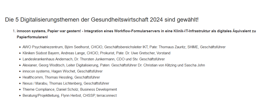 GmbhInnocon's tweet photo. Wir sind begeistert mit „Papier war gestern!“, bei den gewählten Digitalisierungsthemen der Entscheiderfabrik  von den Kliniken nicht nur gewählt, sondern sogar den 1. Platz erreicht zu haben. Das zeigt, dass unsere Produkte und Lösungen den Puls der Zeit treffen. @Pierre_Meier https://t.co/vCX06g34v3