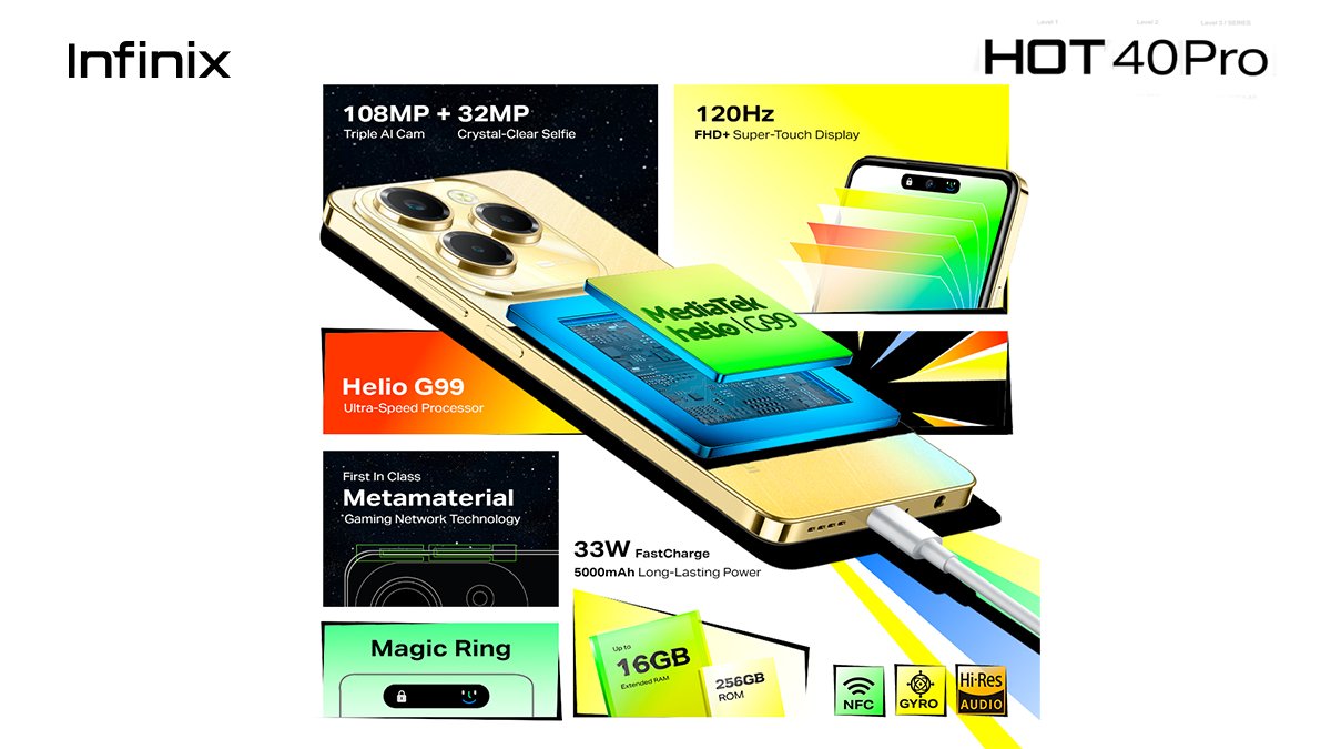 InfinixNigeria's tweet image. Ready for a phone upgrade? 

Dive into the impressive features and affordability of the #InfinixHot40Pro!

#UnleashSpeedAndFun #InfinixHot40Series9ja