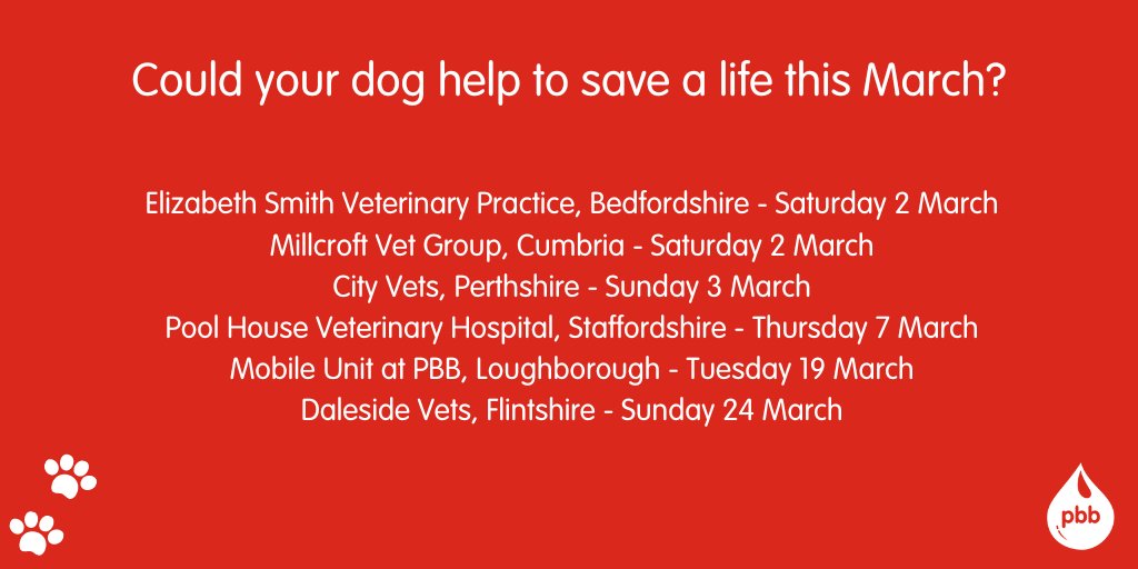 We have a number of donation sessions coming up next month where we need more donors to come forward 🐶🩸 If your dog is a donor in one of these areas and you are available to come along to the session, please book via our app or give us a call on 01509 232 222. Thank you ❤️