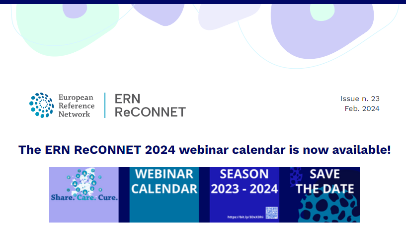💚💙💗 @ern_reconnet #RareDisease awareness month
📢 today we announce the #ERNReCONNET 2⃣0⃣2⃣4⃣ #webinar calendar!
🗞️Newsletter has just been released with:
🆕Upcoming episode, registrations are all open
🎞️Recorded webinars are all freely available
🔗 bit.ly/3T4Yo9V