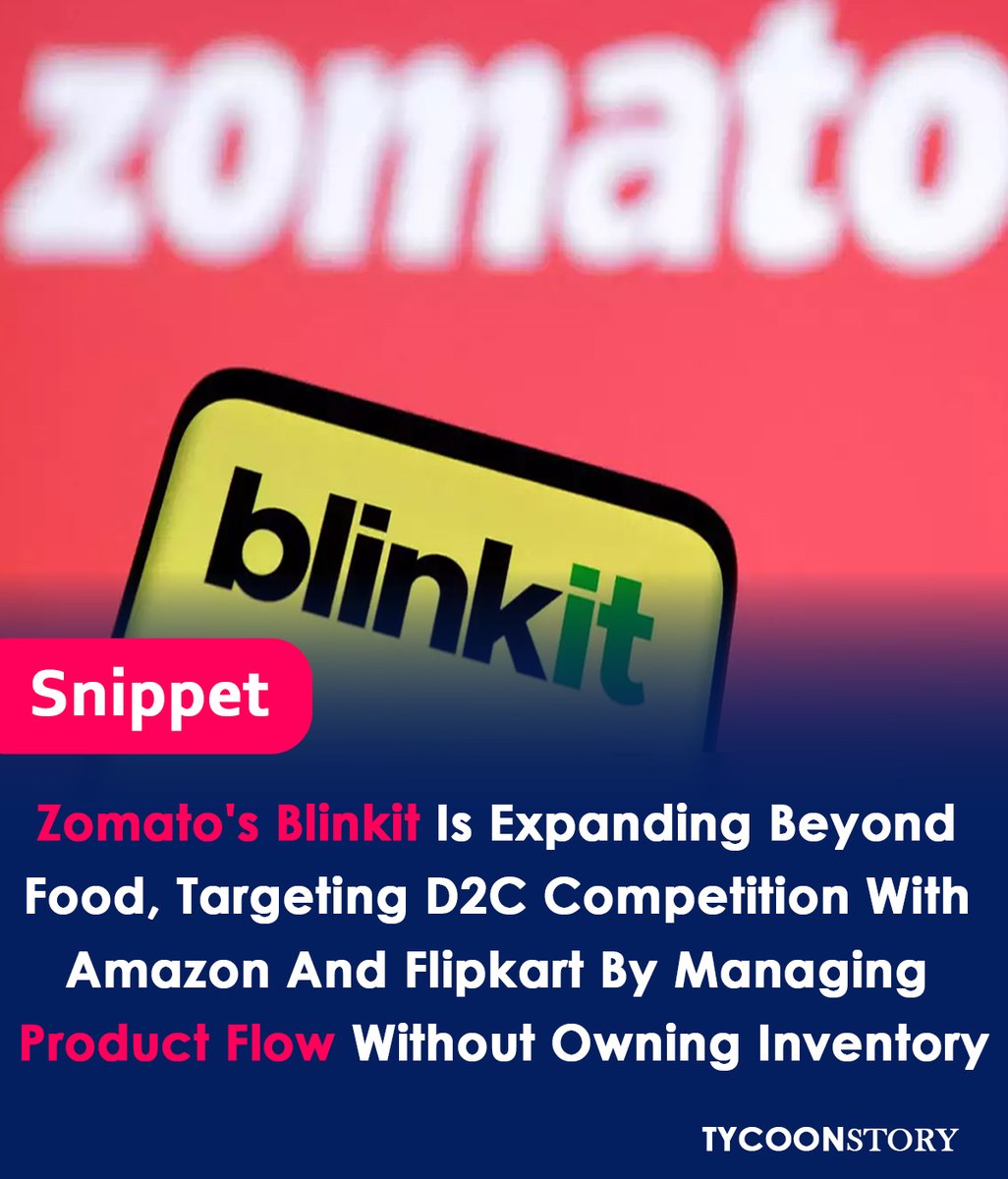 Zomato expands Blinkit beyond groceries, targeting D2C brands and delivery efficiency.
#instantdelivery #onlineretail #ecommercegrowth #businessstrategy #competitions #consumertrends #d2cbrands #inventorymanagement #logisticsoptimization #deliveryservice @letsblinkit  @zomato