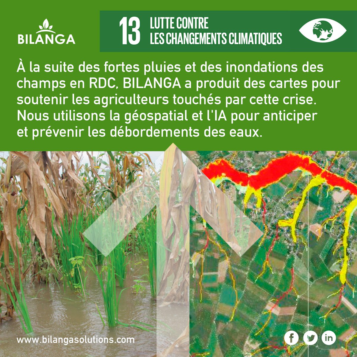 BilangaApp's tweet photo. Our commitment to solving #climate crises is unwavering. Our expertise in #mapping, satellite imagery and #AI is helping to prevent crises linked to climate change. Together, let's work towards #agricultural #resilience.

#BilangaSolutions #Agriculture #ChangementClimatique https://t.co/OKpk7LFlZY