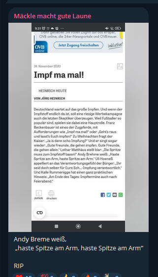 MrGunniHelm's tweet photo. Auch #QAnus Fan Friedemann #Mack zieht sich am Tod von Andi #Brehme hoch und verteilt #Impfgegner Propaganda. Es ist einfach nur widerlich! Da nützt auch ein scheinheiliges "RIP" nichts! Arschloch bleibt Arschloch! #Querdeppen https://t.co/5wtJW8Isi0