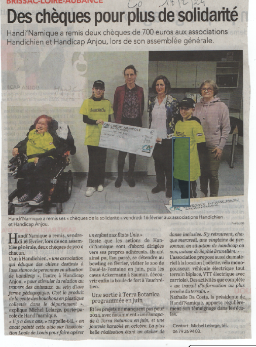HandiNamique's tweet photo. Voici un article du Courrier de l'Ouest paru aujourd'hui sur notre association. Merci de garder vos bouchons plastique pour notre association . https://t.co/VTzGB0pP9D