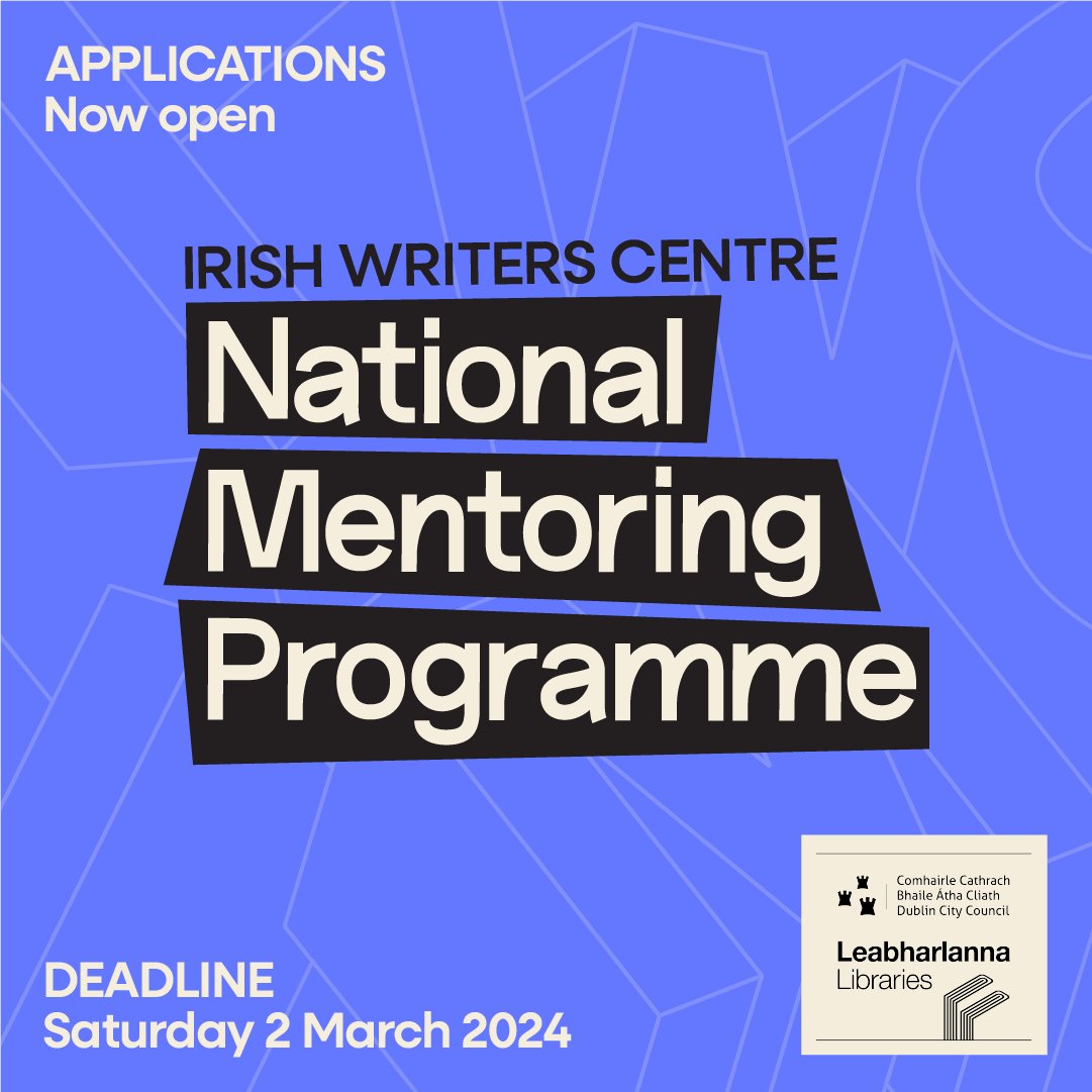 Applications are now open for the @IrishWritersCtr #NationalMentoringProgramme 2024!

This opportunity is for writers living on the island of Ireland to receive sustained mentoring from an acclaimed Irish writer.

➡️irishwriterscentre.ie/national-mento…