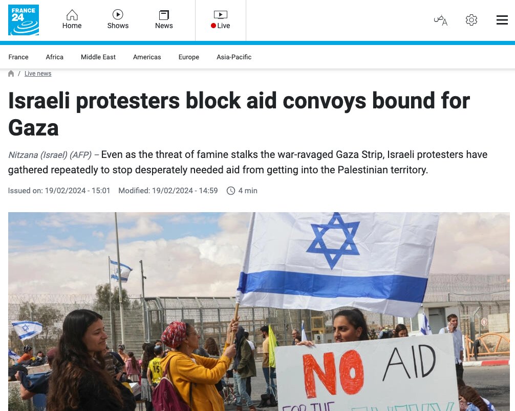 Quem protesta contra Israel, bloqueia armas.

Quem protesta por Israel, bloqueia ajuda humanitária.

Acho que é claro de que lado está a razão e a humanidade.