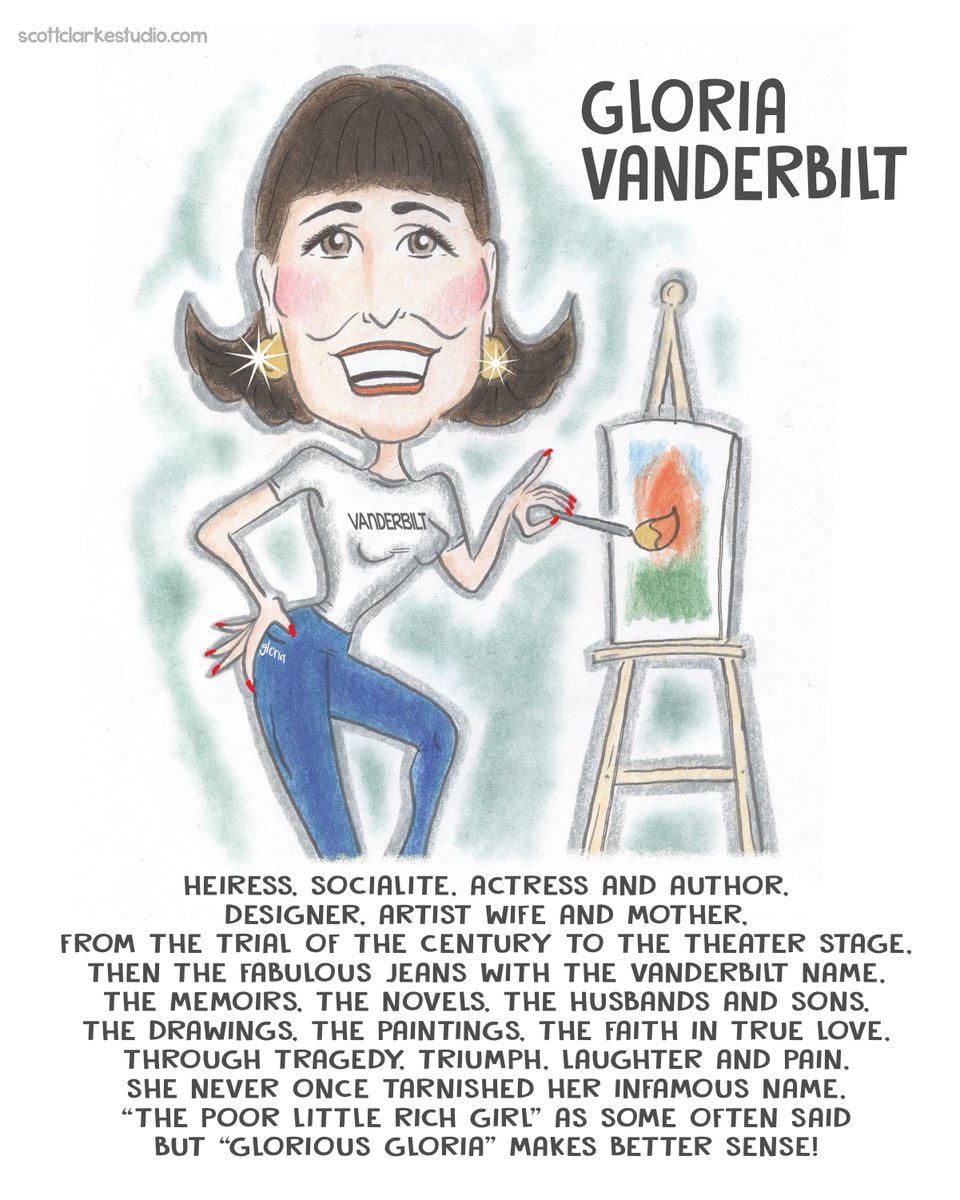 Remembering #gloriavanderbilt today on her birthday...the queen of jeans!

#arttribute #scottclarkestudio