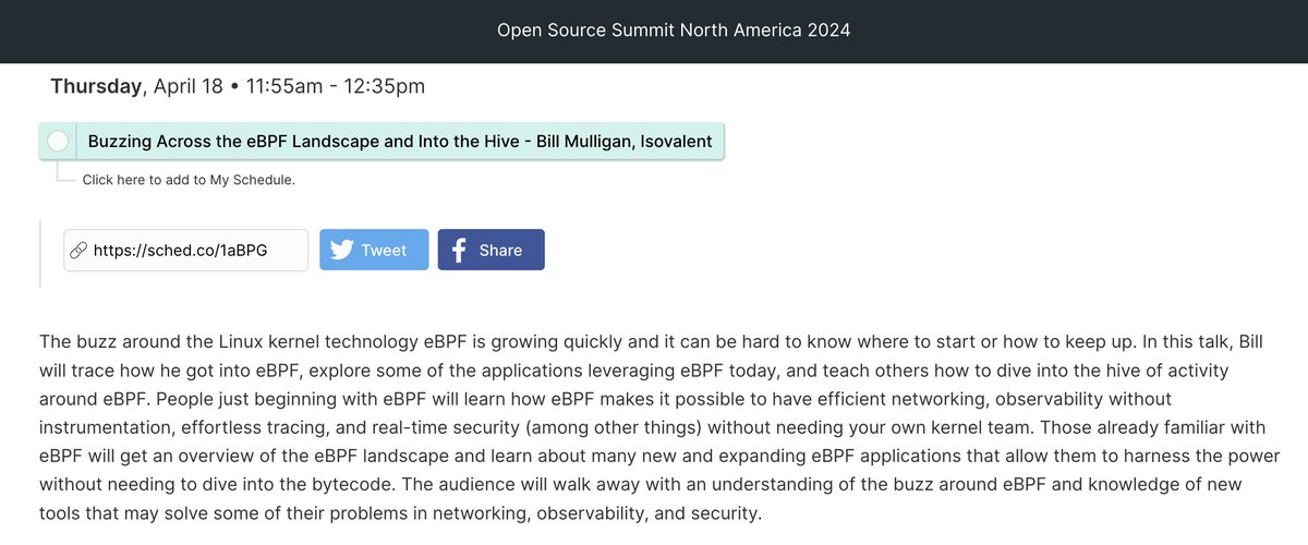 Come 'Buzzing Across the eBPF Landscape and Into the Hive' next week with me at Open Source Summit North America in Seattle 🐝 Let me know if you'll be there in person and want to chat sched.co/1aBPG