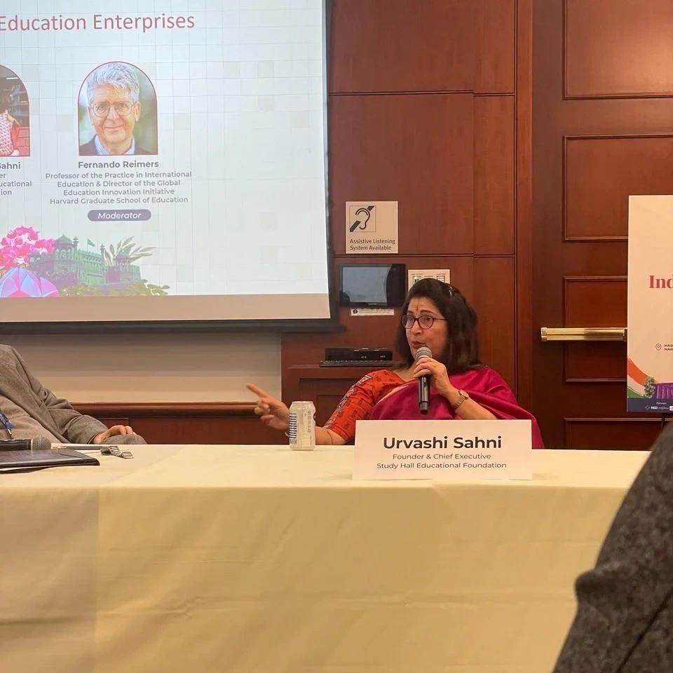 Dr @urvashi_sahni at the @HarvardIndiaCon at Harvard University discussing funding and sustaining educational enterprises. #Funding #SustainableSocialImpact #education #EducationForAll #sustainability #entrepreneurship #Harvard #IndiaRising #GlobalLeaders