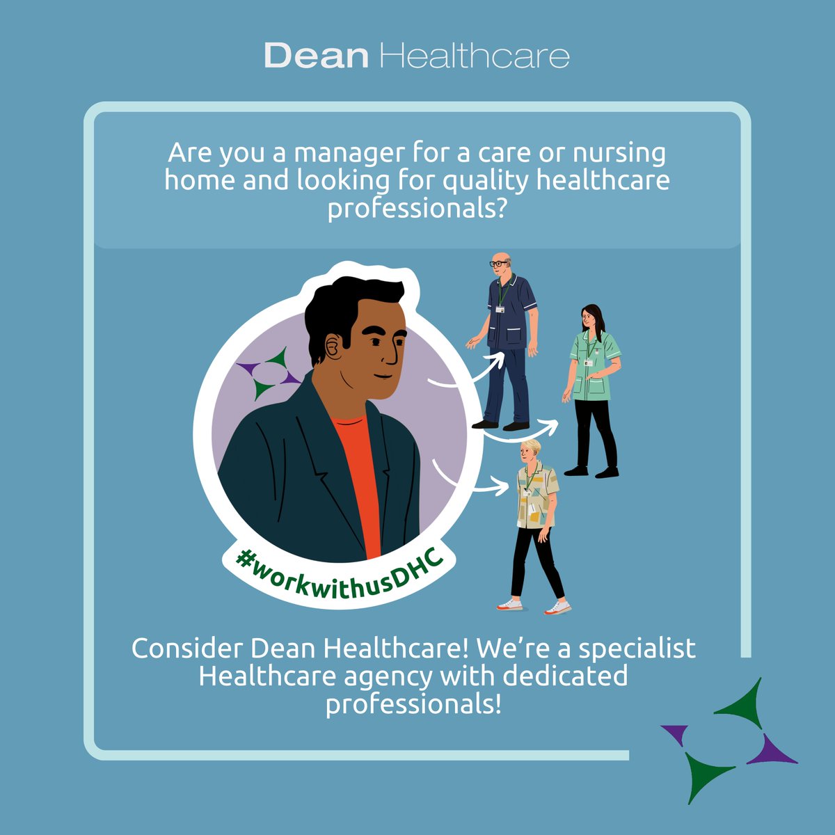 Are you a manager for a care or nursing home and looking for quality healthcare professionals? Consider Dean Healthcare! Contact us today for more information

#healthcare #HealthcareHeroes #health #care #caremanager #carehome #nursinghome #nursing #healthcareprofessionals #job