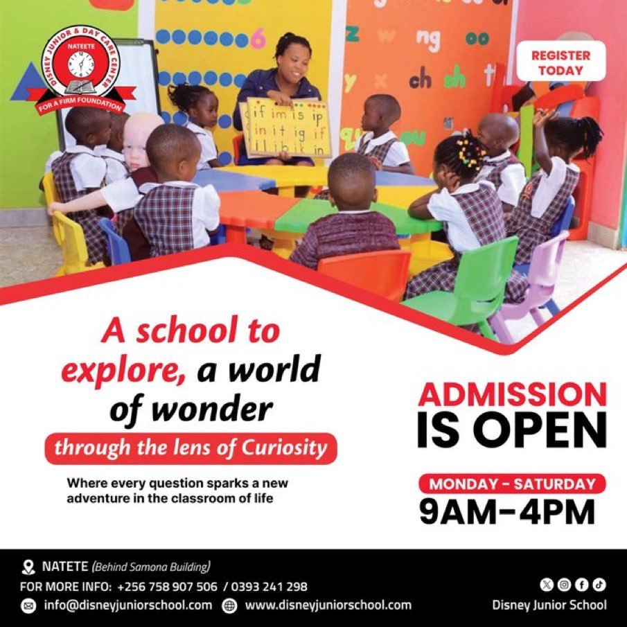 Quality education is the greatest gift you can &amp; will ever give your children. "Quality" is what <a href="/DisneyJuniorSch/">Disney Junior School</a> has to offer, right from day care, &amp; all the way through primary.

For more information, about the school, call: 
0758 907 506
0393 241 298

#RegisterAtDisneyJunior