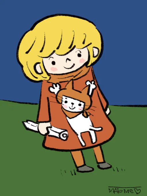いつでも頼ってほしい。                        #絵 #イラスト #猫 #ネコ #Cat 