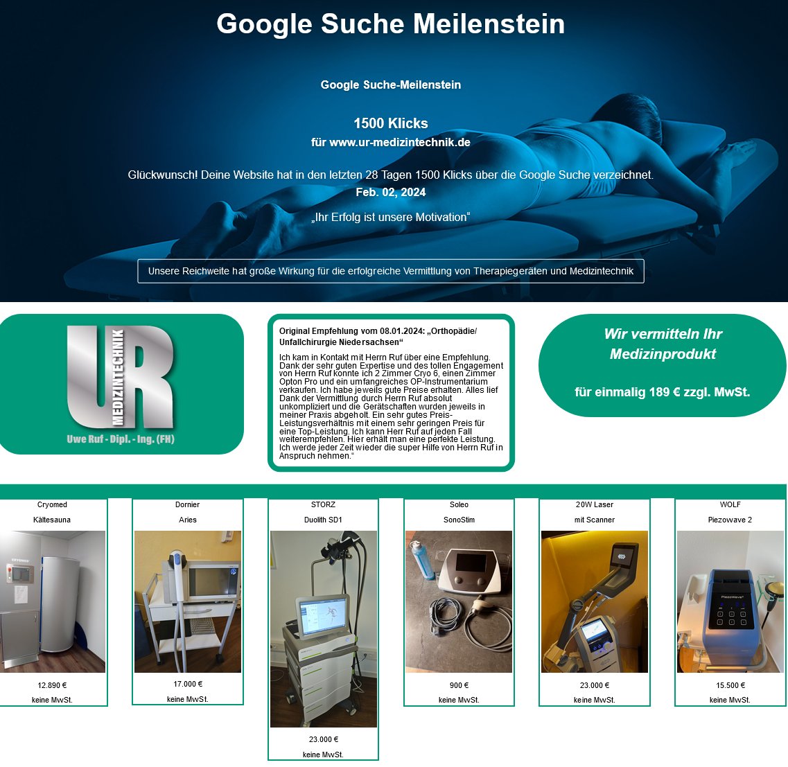 ruf_uwe's tweet photo. #Therapiegeräte #Marktplatz für #Praxen und #Kliniken. Nutzen Sie meine Reichweite für Ihren Erfolg.
Sie wollen ein #Therapiegerät oder #Medizinprodukt #verkaufen, dann sprechen Sie mich gerne an. https://t.co/hu3r7n61mo