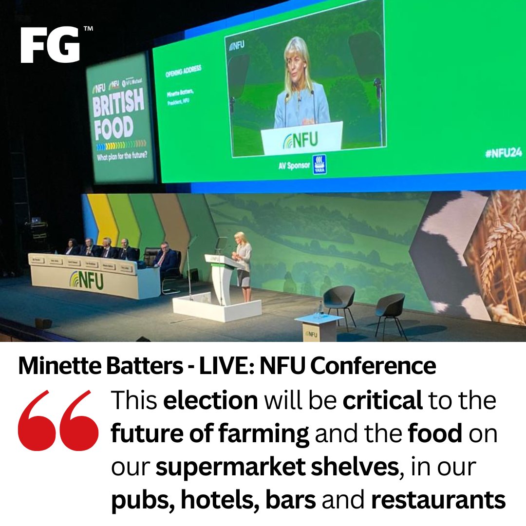 🗣️ LIVE from @NFUtweets Conference 2024 - @Minette_Batters:

#NFU2024 #farming #farmlife #farmers