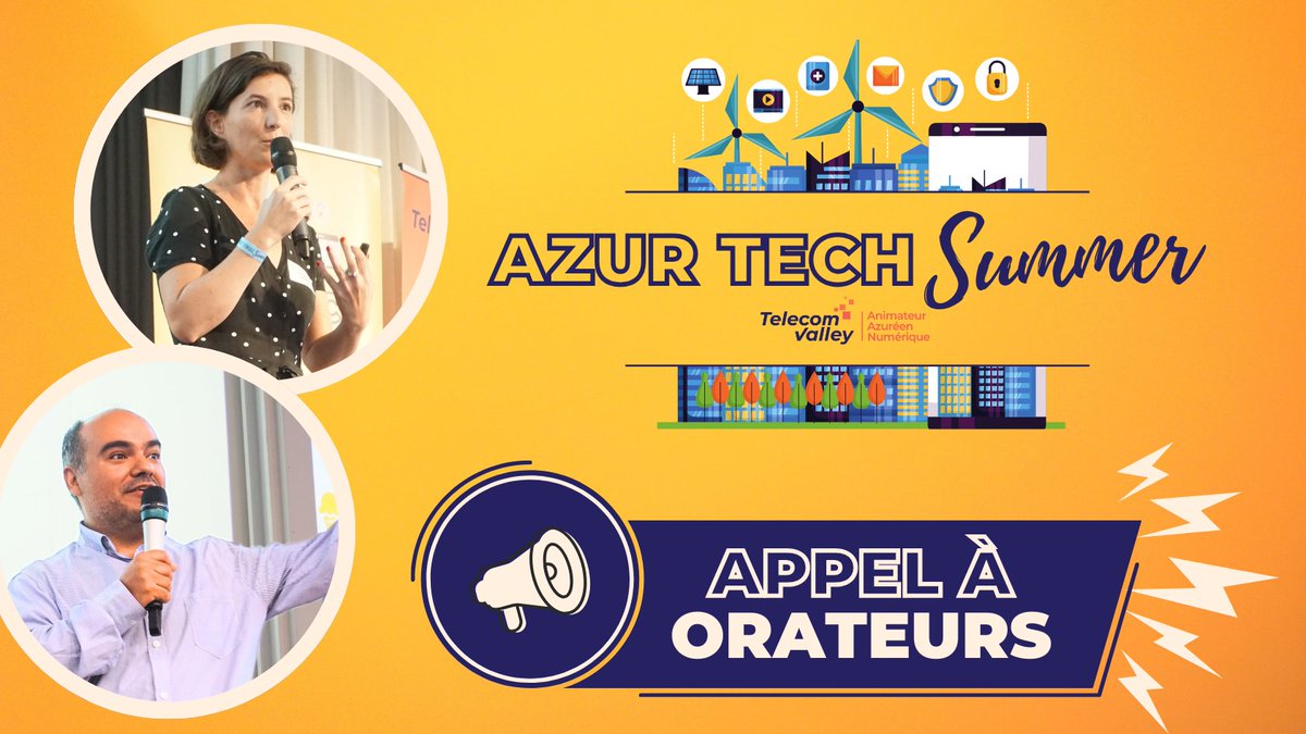TelecomValley's tweet image. L&apos;appel à orateurs #AzurTechSummer 2024 et prolongé jusqu&apos;au 26 février ! Partagez votre expertise (conf ou atelier) sur les tendances et #usages du #Numérique auprès des entreprises et collectivités (décideurs, C-level, etc) : sessionize.com/azur-tech-summ…
