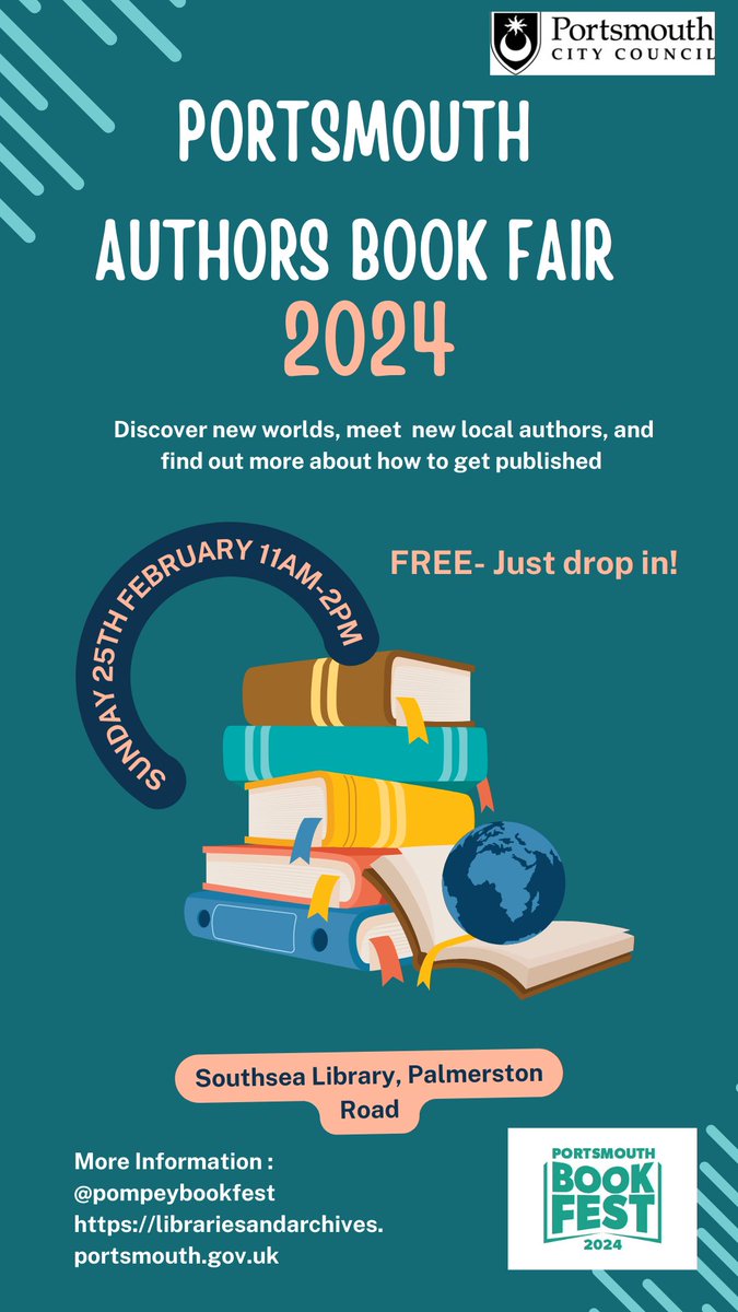 Don't forget that tomorrow you can pop into Southsea Library between 11am and 2pm to meet local authors at our free Local Authors Fair. Come along and find out how they got published and their tips for becoming a writer. 😀