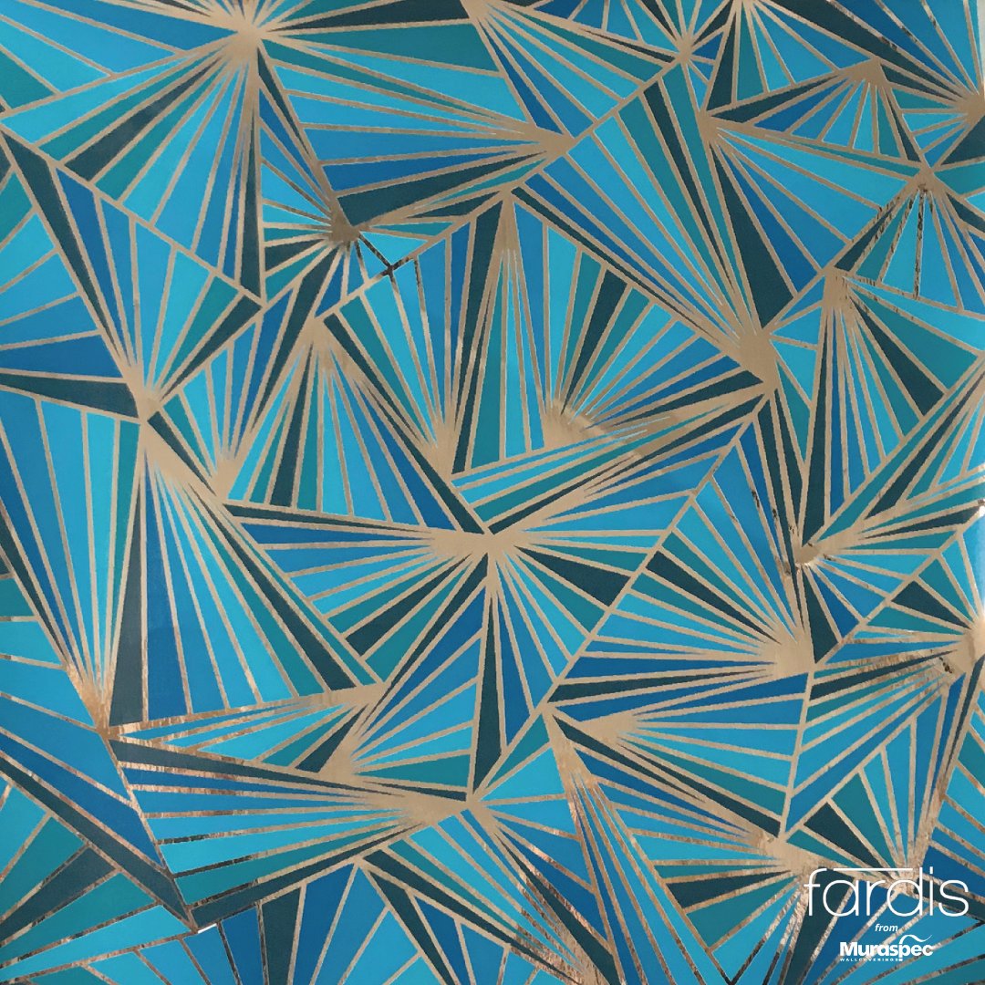 Prismic - This design truly reflects the ‘Streamline Moderne’ approach to Art Deco design and is characterised by rich colours, bold geometric shapes and precise lines. 
Order your free samples @ muraspec.com/design/prismic/
#Muraspec #Wallcoverings #Fardis  #wallpapers