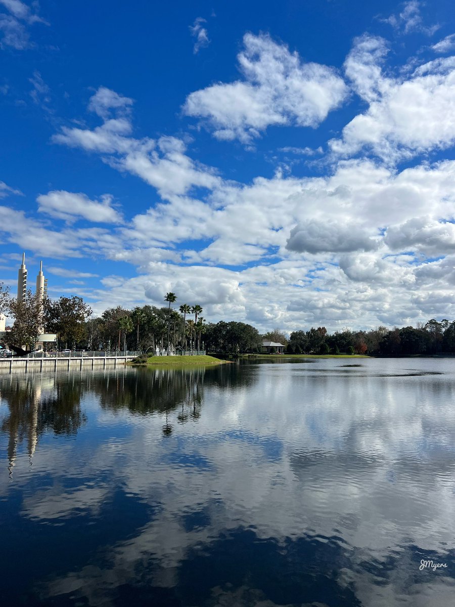 Cloud reflections at Lakeside Park, Celebration, Florida