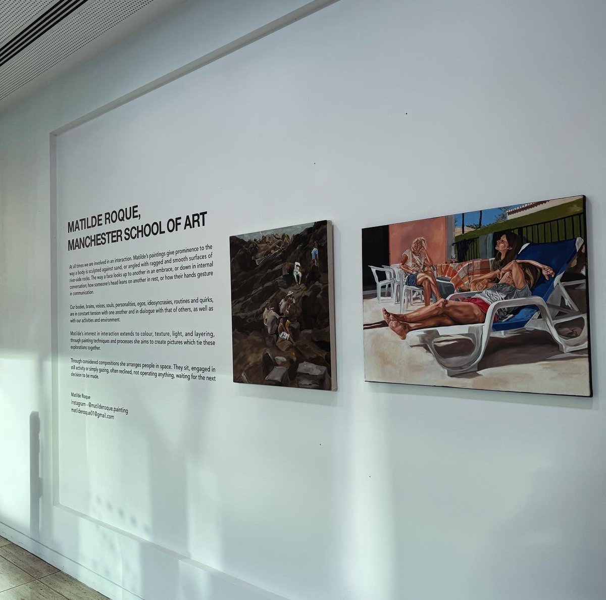The amazing Matilde Roque from @McrSchArt on display in our lobby👩‍🎨🖼️  #Spinningfields #SchoolOfArt