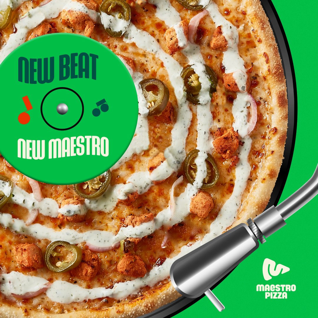 Every slice sings to your mood!
.
لحن جديد ومايسترو جديد... كل قطعة بنغمة على كيفك!
.
#maestropizza #UAE #pizza #Vinyl #foodie #pizzagram NewBeat #NewMaestro