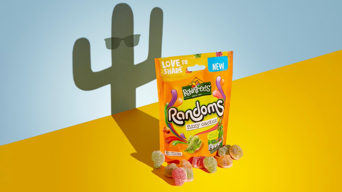 Now joining the @rowntrees Randoms family! Meet Randoms Fizzy Cactuz 🌵 ⭐ In zesty fruit flavours including raspberry, kiwi, passionfruit and lime, these tangy treats also come in two fun textures. You can enjoy Randoms Fizzy Cactus nationwide now.